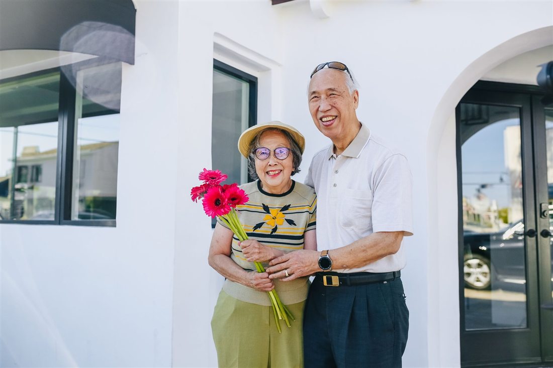 Smiling senior couple, all smiles